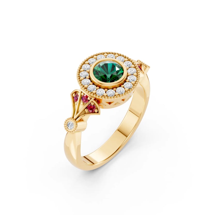 Yellow Gold Emerald Dress Ring - Custom jewellery by Underwoods Fine Jewellers North Lakes
