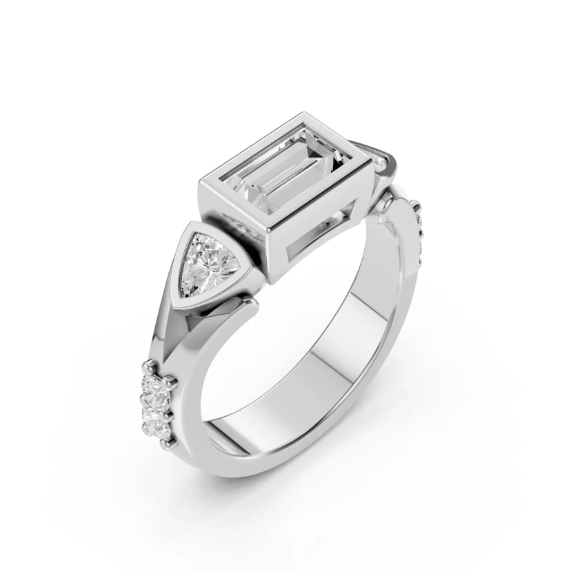 Modern Bezel Set Ring - Custom jewellery by Underwoods Fine Jewellers North Lakes