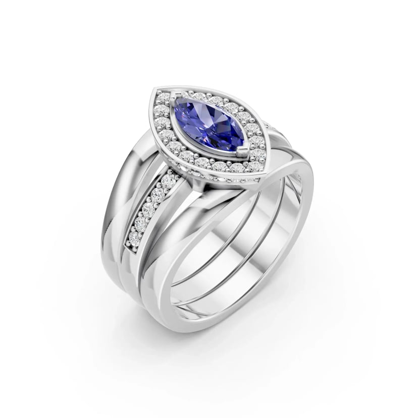 Marquise Tanzanite Bridal Set - Custom jewellery by Underwoods Fine Jewellers North Lakes