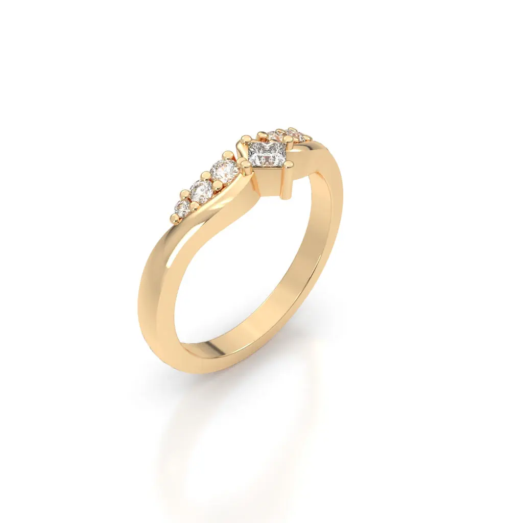 Asymmetric Princess Diamond Ring - Custom jewellery by Underwoods Fine Jewellers North Lakes